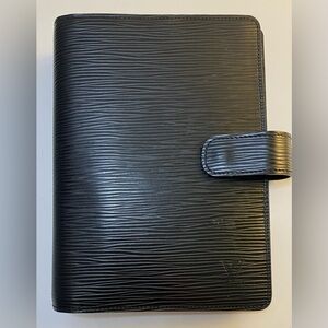 Louis Vuitton Epi Small Ring Agenda Cover Black